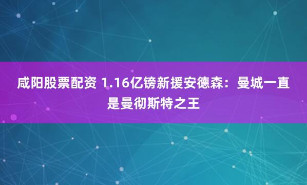 咸阳股票配资 1.16亿镑新援安德森：曼城一直是曼彻斯特之王